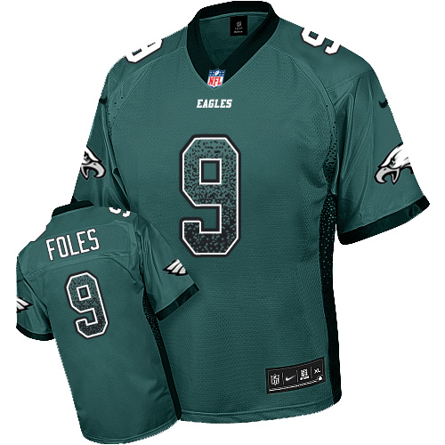 Nike Eagles #9 Nick Foles Midnight Green Team Color Men's Stitched NFL Elite Drift Fashion Jersey